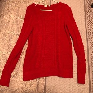 Red knit sweater